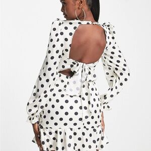 TRENDYOL Polka Dot Open-Back Dress